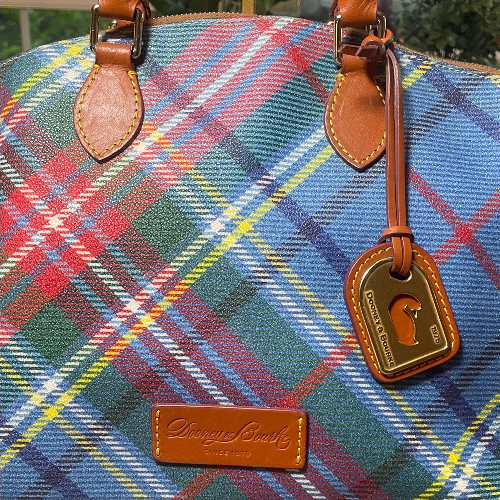 Dooney & Bourke Multicolor Plaid Satchel - Picture 9 of 17